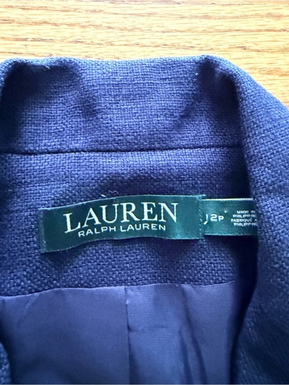 Lauren Ralph Lauren Linen Blue Single-Button Women's Blazer